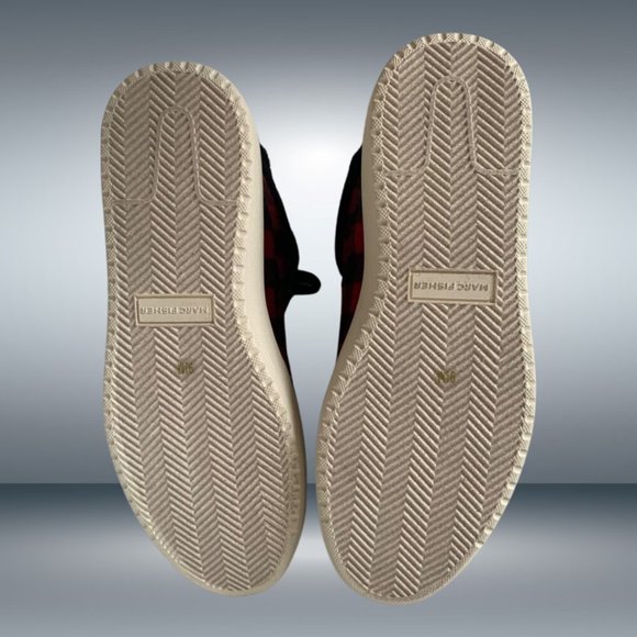 Marc Fisher Fellow Black & Red Checked Lace Up High Top Sneaker Boot - Picture 3 of 5